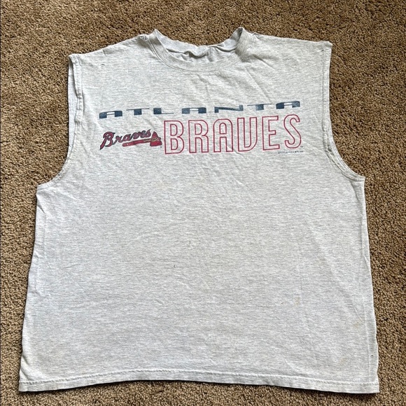 Vintage 1996 Atlanta Braves MLB Distressed Muscle Tank Top - Picture 1 of 8